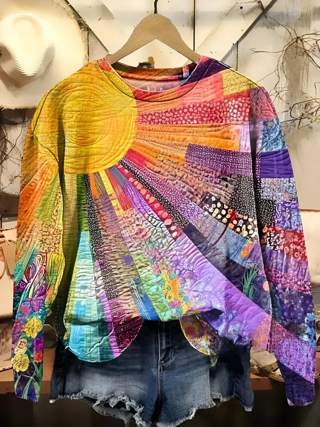 Karyne™ | Sun Patchwork Sweatshirt