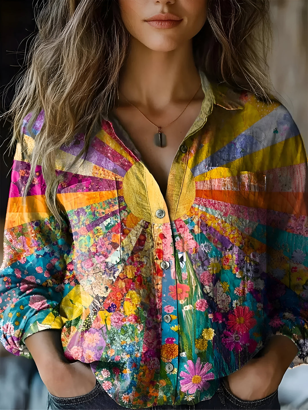 Charlene™ | Blouse Inspired by the Sunflower