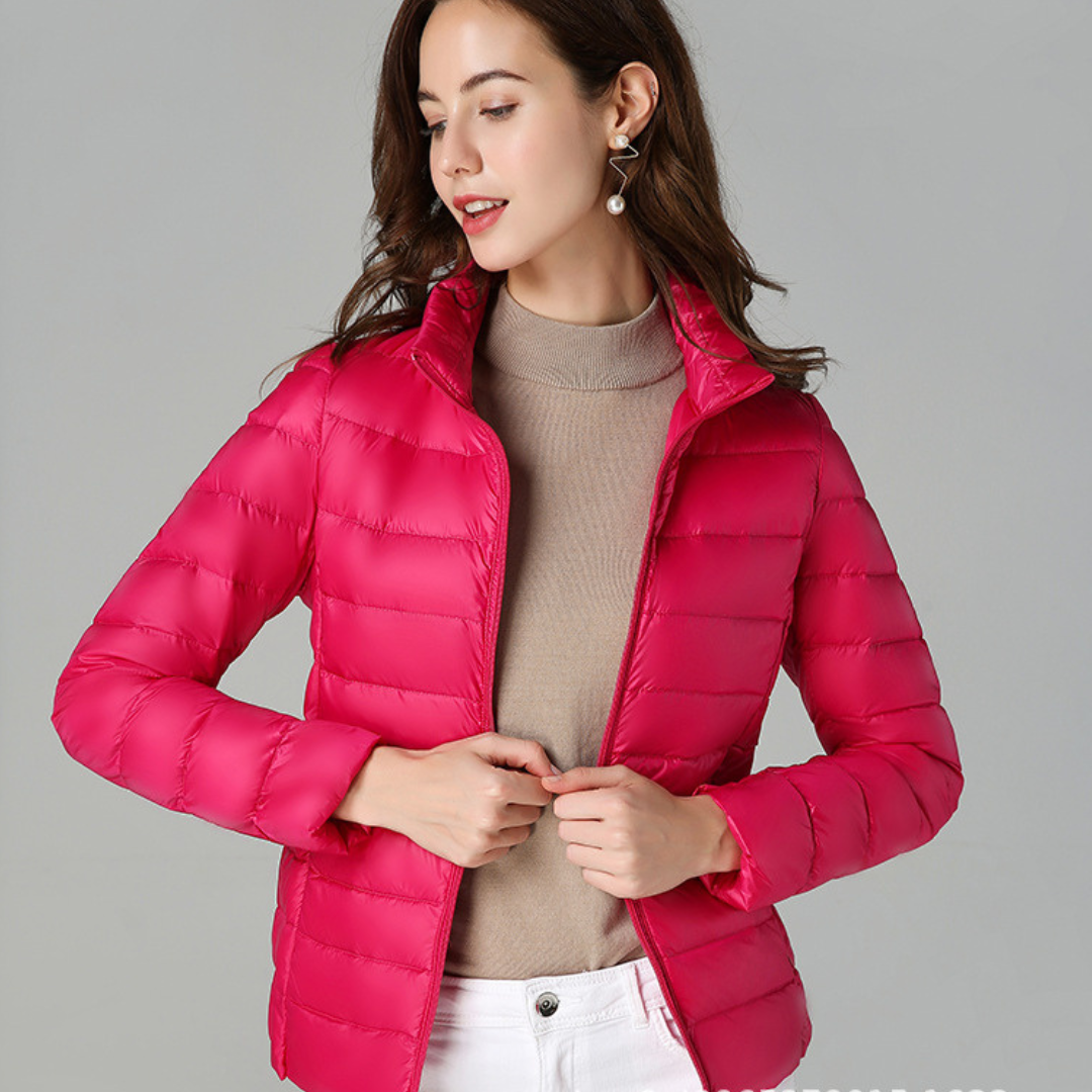 Myra™ | Ultra-Light Down Jacket with Refined Pleats