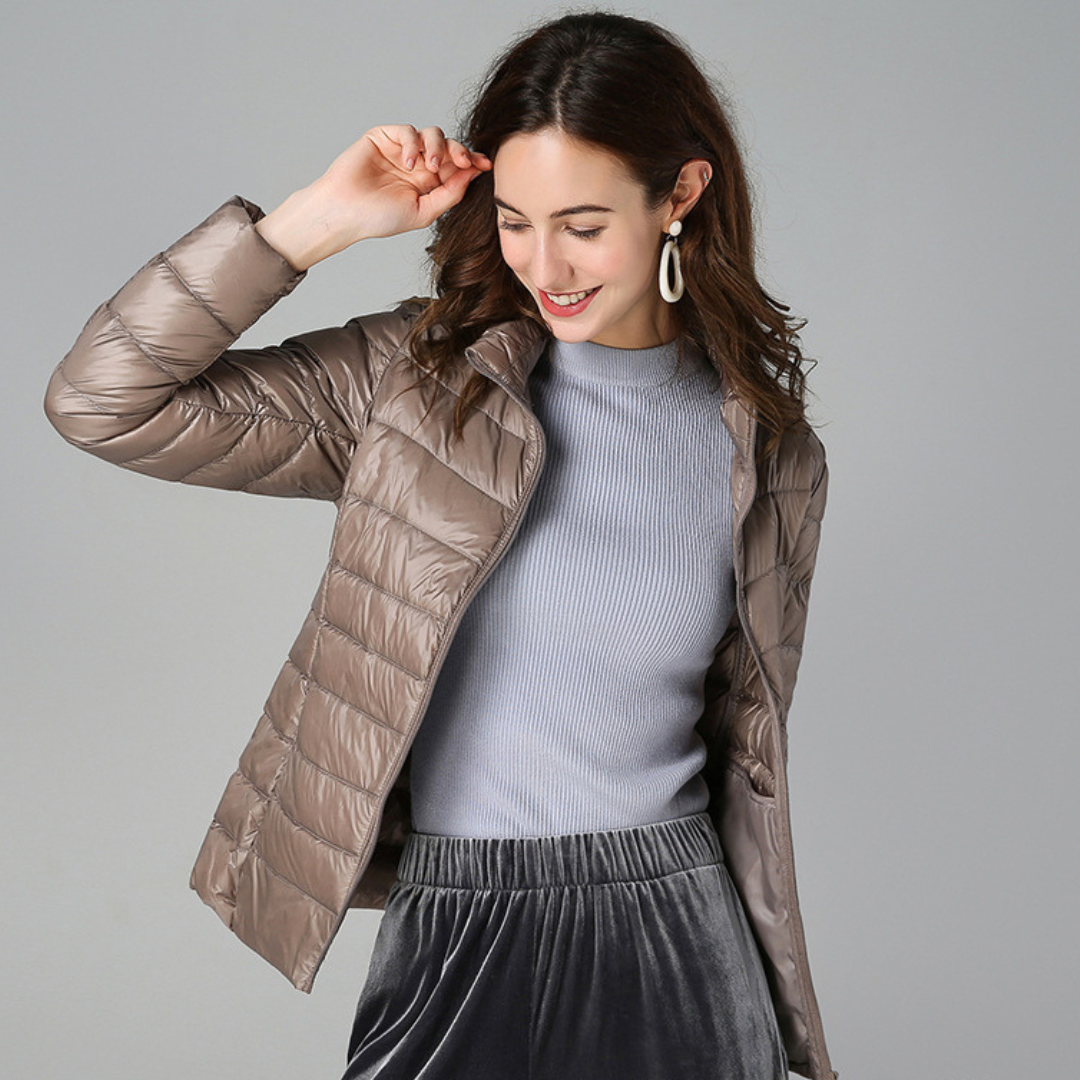 Myra™ | Ultra-Light Down Jacket with Refined Pleats