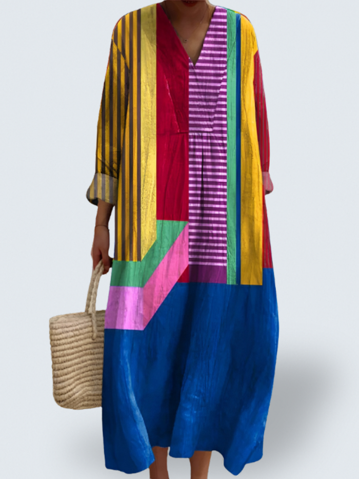 Ruth – Artistic Patchwork Midi Dress