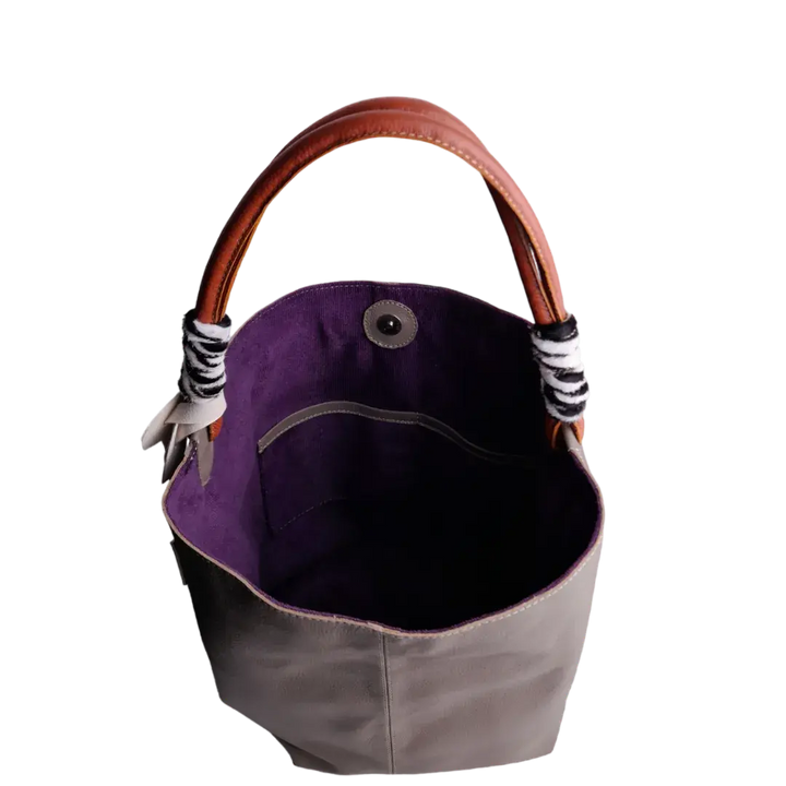 Leah Taupe Leather Handbag for Women