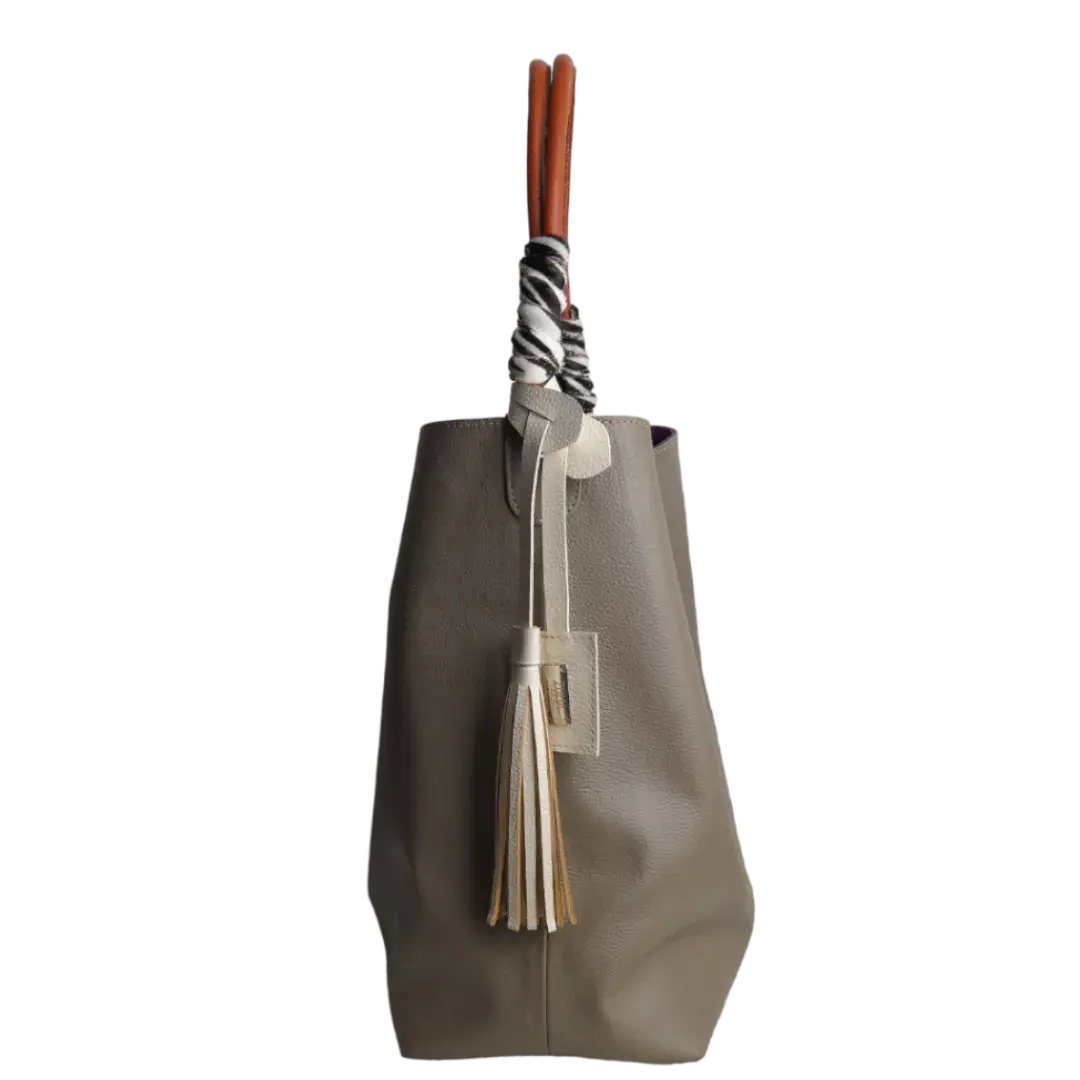 Leah Taupe Leather Handbag for Women