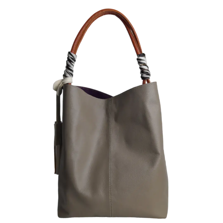 Leah Taupe Leather Handbag for Women