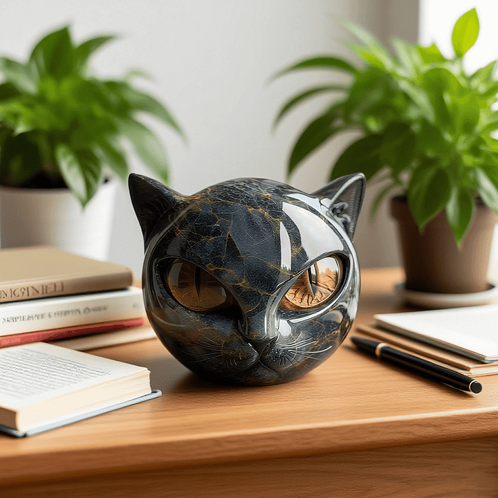 Alvian - Mystic Cat Head Sculpture