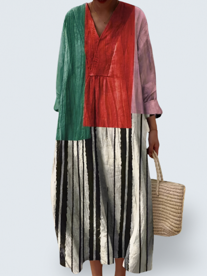 Noora – Abstract Harmony Midi Dress for Women