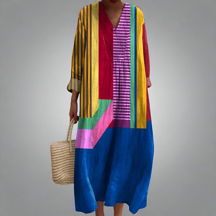 Ruth – Artistic Patchwork Midi Dress