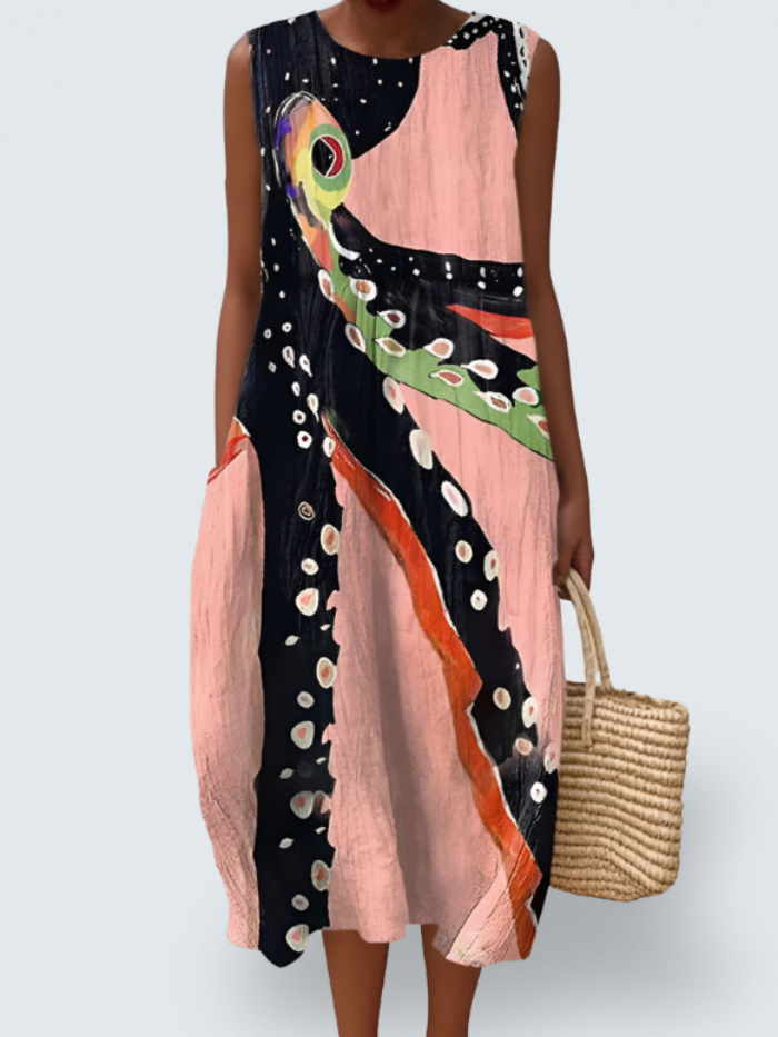 Serika – Painted Reef Sleeveless Dress