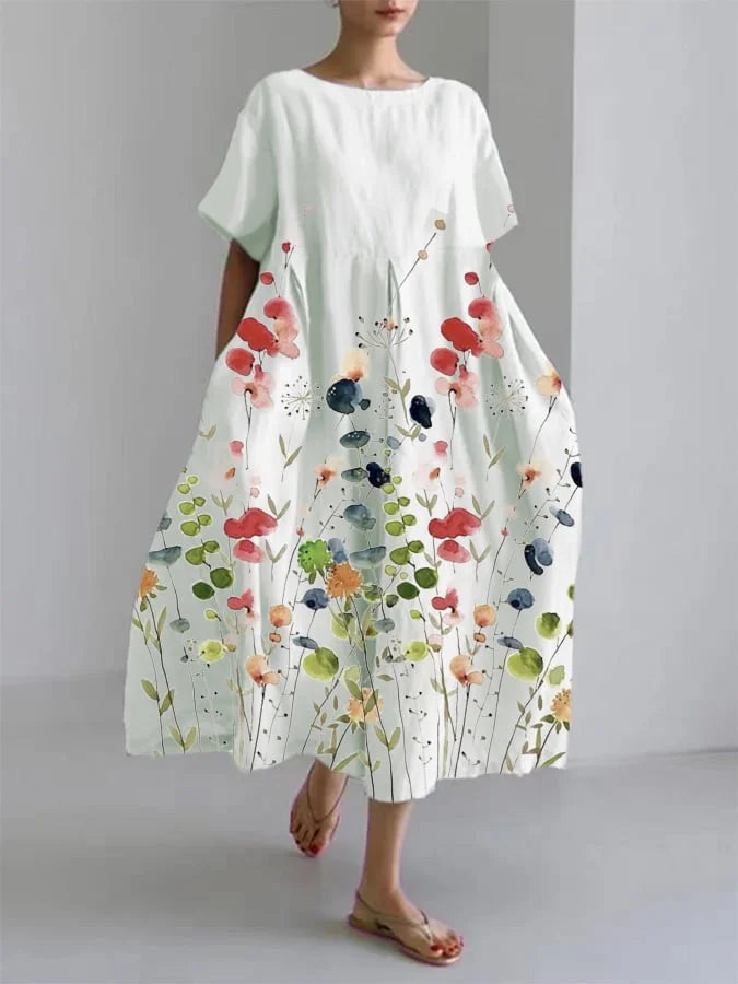 Elisa | Casual Long Dress with Floral Print