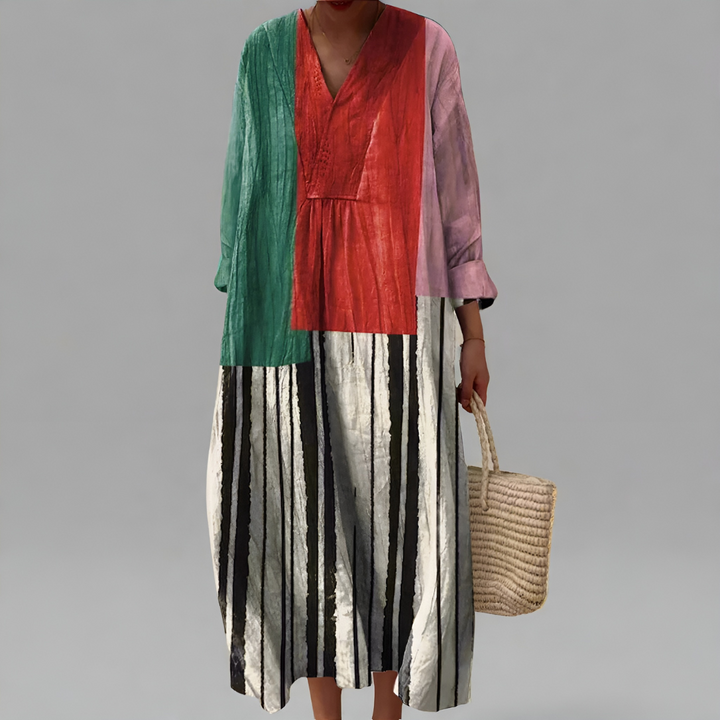 Noora – Abstract Harmony Midi Dress for Women