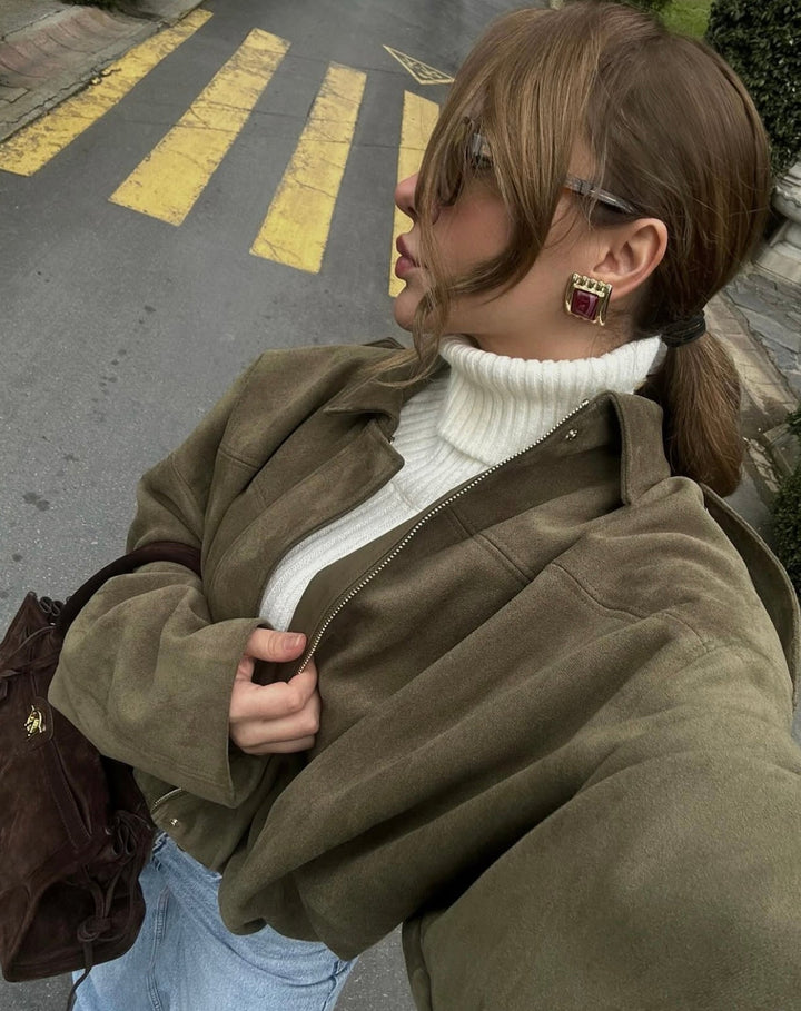 Alina™ - Oversized Suede Coat