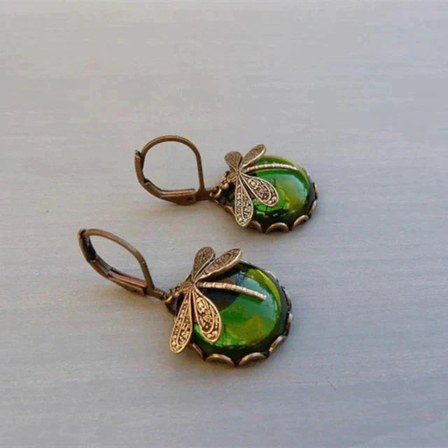 Antika Guld Dragonfly Earrings
