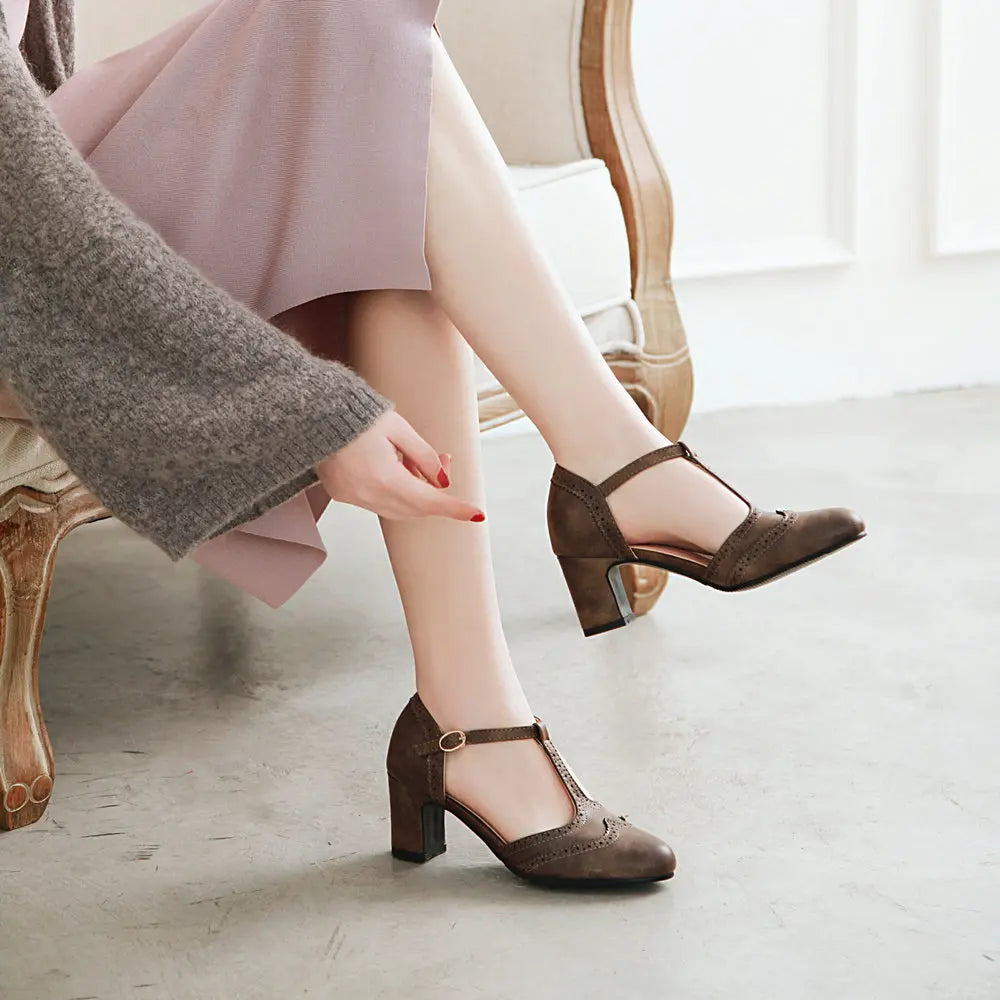 Aimy - Chunky Medium Low Comfortable Heels