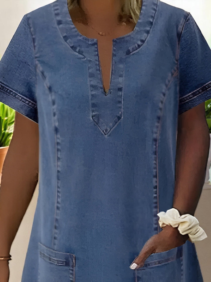 Célia | Soft denim dress with pockets