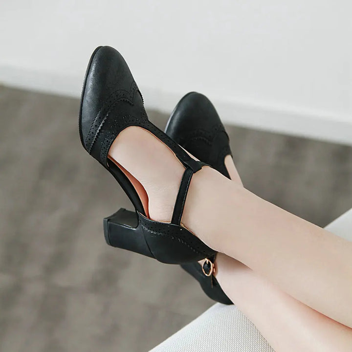 Aimy - Chunky Medium Low Comfortable Heels