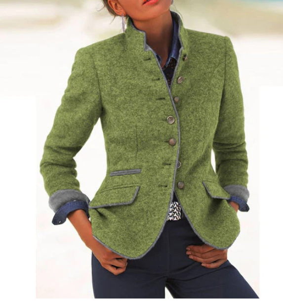 Natasza™ Elegant cardigan with a high collar