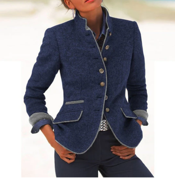 Natasza™ Elegant cardigan with a high collar