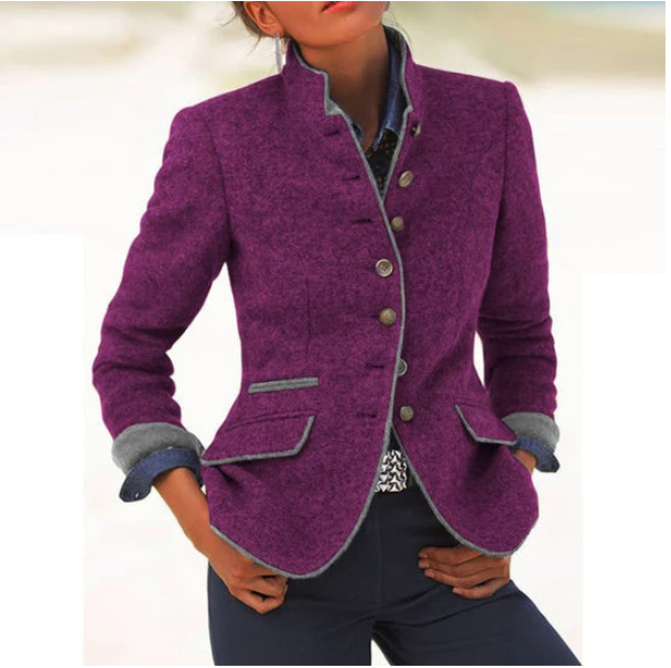 Natasza™ Elegant cardigan with a high collar