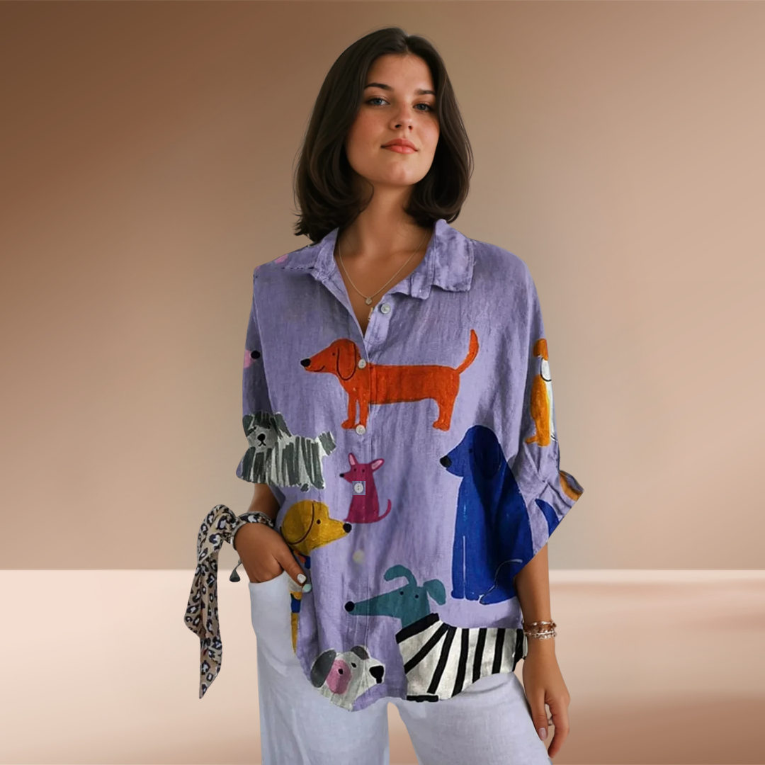 Casual Shirt with Fun Dog Print