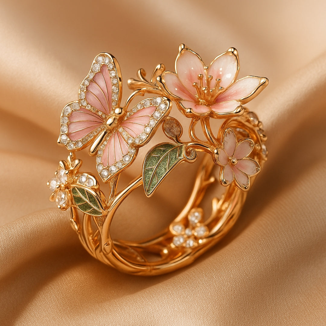 Zirconia Butterfly Ring Natural Light