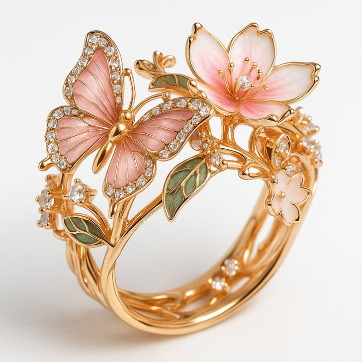 Zirconia Butterfly Ring Natural Light