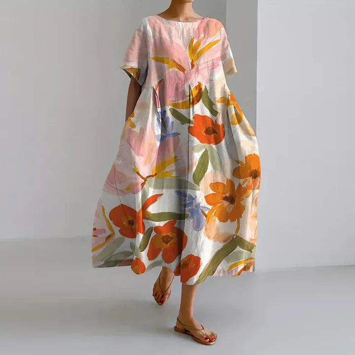 Elisa | Casual Long Dress with Floral Print