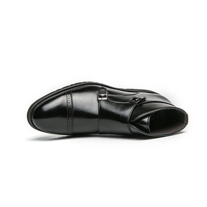 Parker | Faux Leather Double Monk Strap Boots