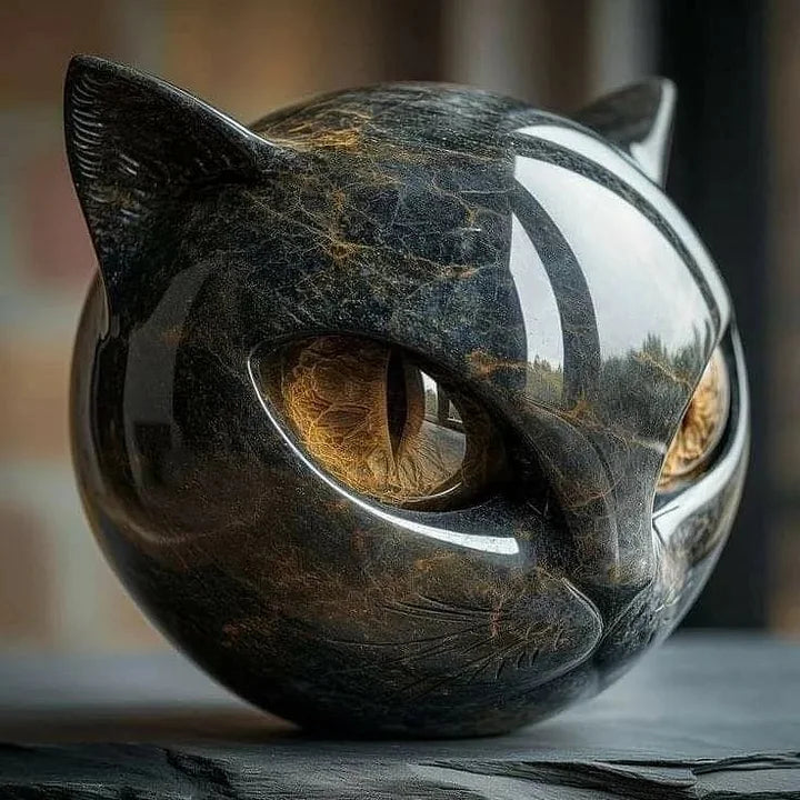 Alvian - Mystic Cat Head Sculpture