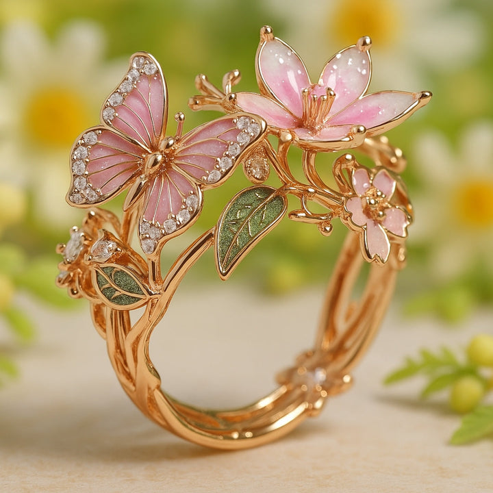 Zirconia Butterfly Ring Natural Light